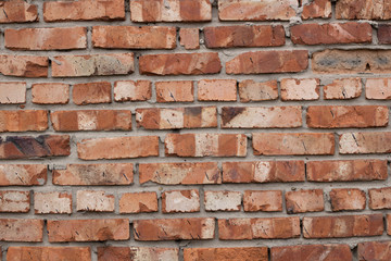 Obraz premium Wall of red bricks. Texture or background of bricks.