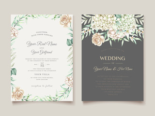 Fototapeta na wymiar beautiful wedding invitation card set