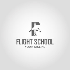 Flight with letter F Vector adobe stock logo design template inspiration