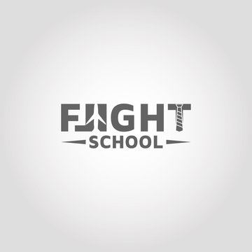 Flight school Vector adobe stock logo design template idea