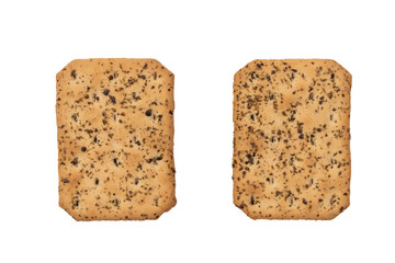 Nori seaweed crackers on a white background.