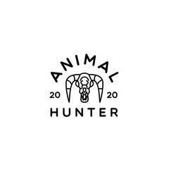 Buffalo monoline logo Luxury animal emblem symbol vector