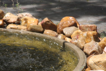 fountain water and some rocks