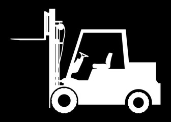 Silhouette the loader on a dark background.