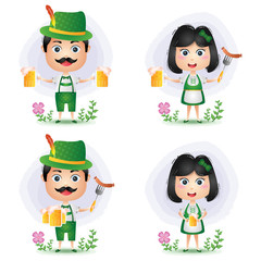 a cute couple with traditional oktoberfest dress