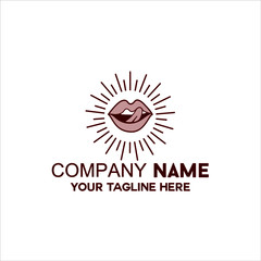 lips and tongue logo vector