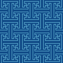 Japanese Square Maze Vector Seamless Pattern
