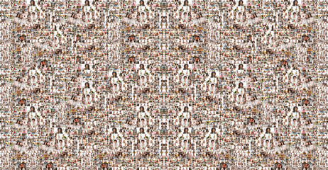 Fototapeta premium Collage image of different multinational people looking at camera