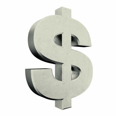 dollar sign isolated on white