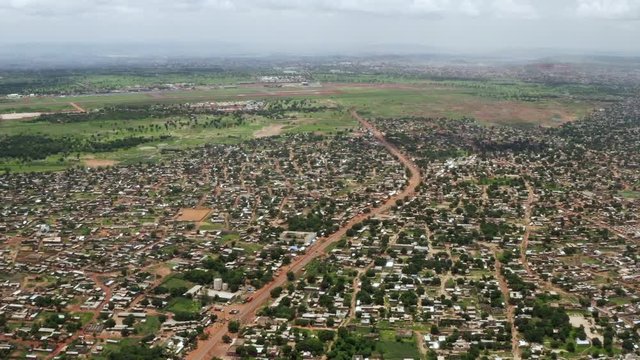 Aerial view of urban sprawl of Lagos, Nigeria