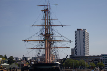 Fototapeta na wymiar HMS Warrior in Portsmouth, England