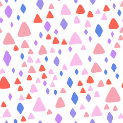 Pink, red, blue, purple Abstract seamless pattern in vintage style. Artistic wallpaper abstract background. Modern graphic element