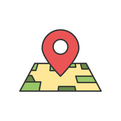 Map and pointer icon. Location. Vector illustration
