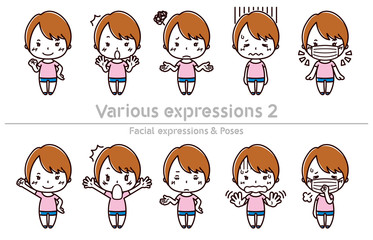 Facial expressions & Poses set / Various expressions2 / Female