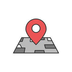 Map and pointer icon. Location. Vector illustration
