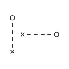 Dotted route lines for the map. Path and destination concept
