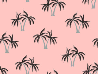 Fototapeta na wymiar Coconut palm tree pattern textile material tropical forest background.