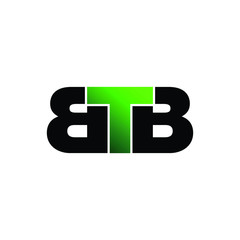 BTB letter monogram logo design vector