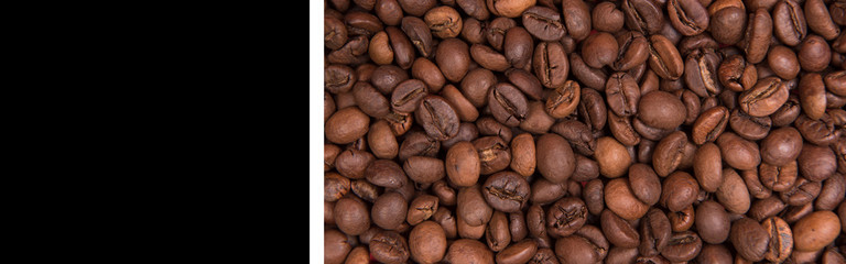 coffee beans and place for text, menu