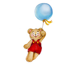 Fototapeta premium Baby-bear on baloon