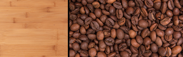 coffee beans and place for text, menu