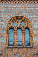 Attractive, brick Gothic Town Hall (Radhus, 1852) building in Elsinore (Helsingor) in north of...