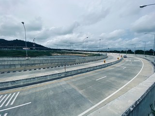 Fototapeta premium Urban landscape with speed road