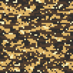 Vector seamless camo digital pixel tiger army fatigue pattern design