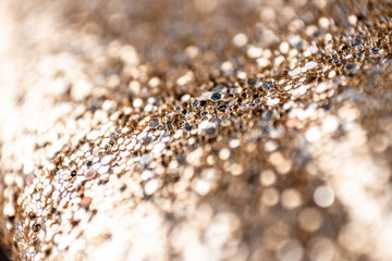 Golden bokeh, soft focus. Beautiful shiny background