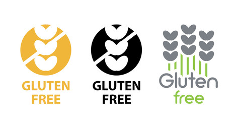 Gluten free icon. Wheat ear, crop, bread. Diet concept. Can be used for topics like food, allergy, intolerance. Isolated gluten free sign. Vector logotype. 