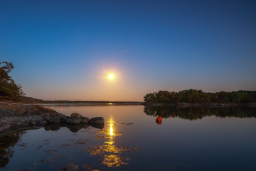 Moon light reflecting in the Baltic sea