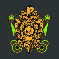 Lion withornament for print on demind, bacground, etc. eps 10 full HD