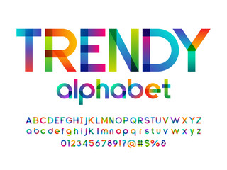 Colorful stylized modern alphabet design