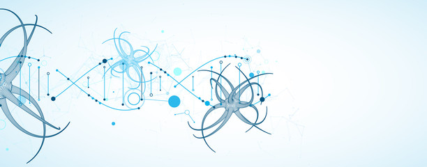 DNA chain. Biotechnology, biochemistry, science, medicine concept.