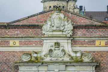 External view of Kronborg castle (1690) in Helsingor, Denmark. Kronborg is one of the most important Renaissance castles in Northern Europe, known worldwide from Shakespeare's Hamlet.