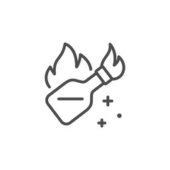 Molotov cocktail line outline icon