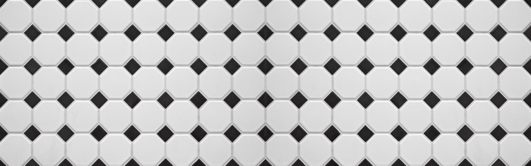Black white grunge seamless geometric hexagon square diamond, rhombus mosaic tile mirror wall...