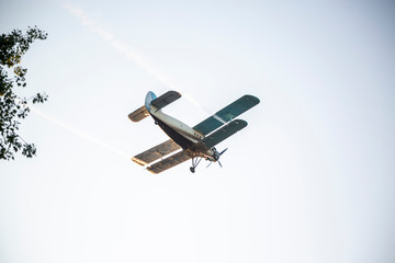 Flight of an agricultural plane