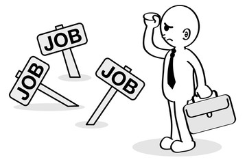 Fototapeta premium Find a job. I have no job. Employment situation deteriorates.
