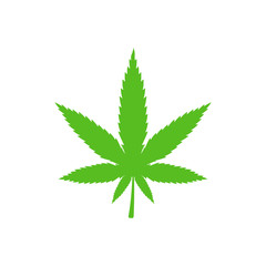 Marijuana icon vector. Marjiana leaf, cannabis flat illustration collection symbol for design