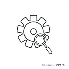 search settings icon outline. search settings vector design. isolated on white background