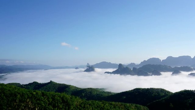 Morning fog time lapse at Doy tapang in Thailand.