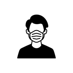 Medical Mask icon vector. People with mask protection , Human with mask flat illustration collection symbol for design, Web design, Infographics, UI, Business and more.