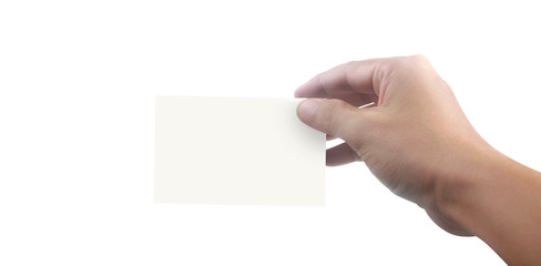 Obraz premium Hand holding business card mockup
