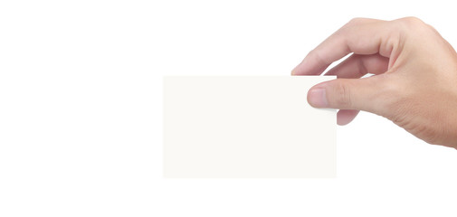 Fototapeta premium Hand holding business card mockup