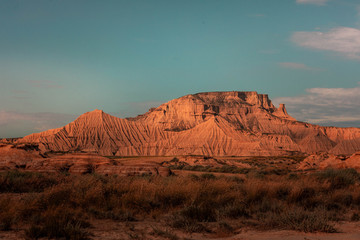 Fototapeta premium Badlans of Navarre (Bardenas Reales de Navarra) dessert at the south of Basque Country.