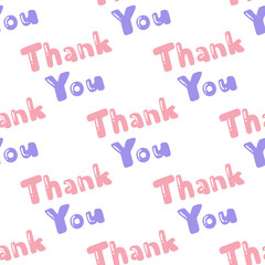 Thank you. Trendy lettering with pop art seamless text. Seamless texture. Vintage background poster. Geometric art seamless pattern. Fashion graphic print