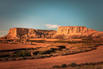 Badlans of Navarre (Bardenas Reales de Navarra) dessert  at the south of Basque Country.