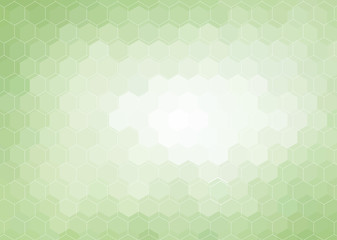 Fototapeta na wymiar Light green hexagon background, mosaic mint white gradient soft colors vector backdrop