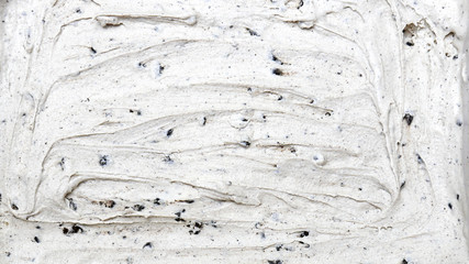 Cookies & Cream ice cream surface, Top view Blank for design.